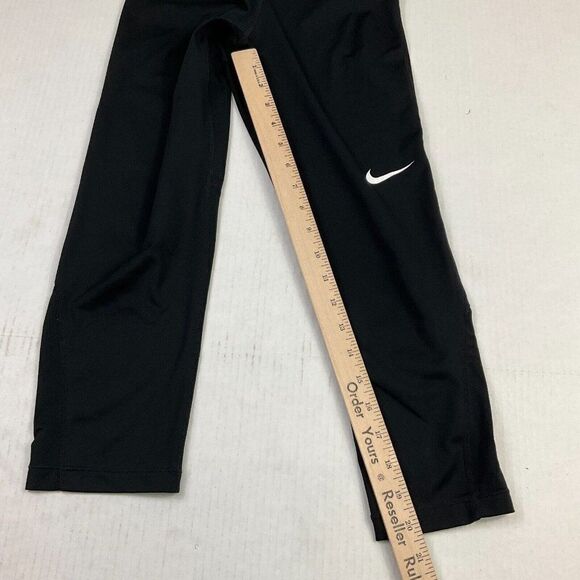 Nike Pro Cool Womens Cropped Leggings Black Dri Fit Pull On Stretch Size S Small - Picture 6 of 12